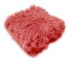Maya Curly Long Hair Faux Fur Throw Rug 127 x 152 cm Pastel Red