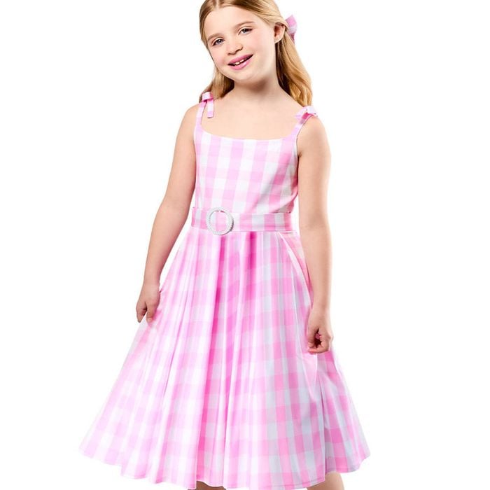 Perfect Day Girls Pink And White Barbie Movie Costume - Small