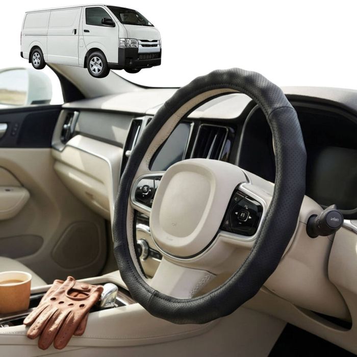 Australian Goose Steering Wheel Cover for Toyota Hiace Van 2005 - 2019 (LWB) Circle Black