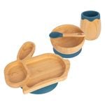 Tiny Dining 4pc Bamboo Rabbit Baby Feeding Set with Suction Cup