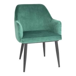 Bolero Lia Velvet Chairs Dark Green 2 Pack Indoor Dining Seating Furniture