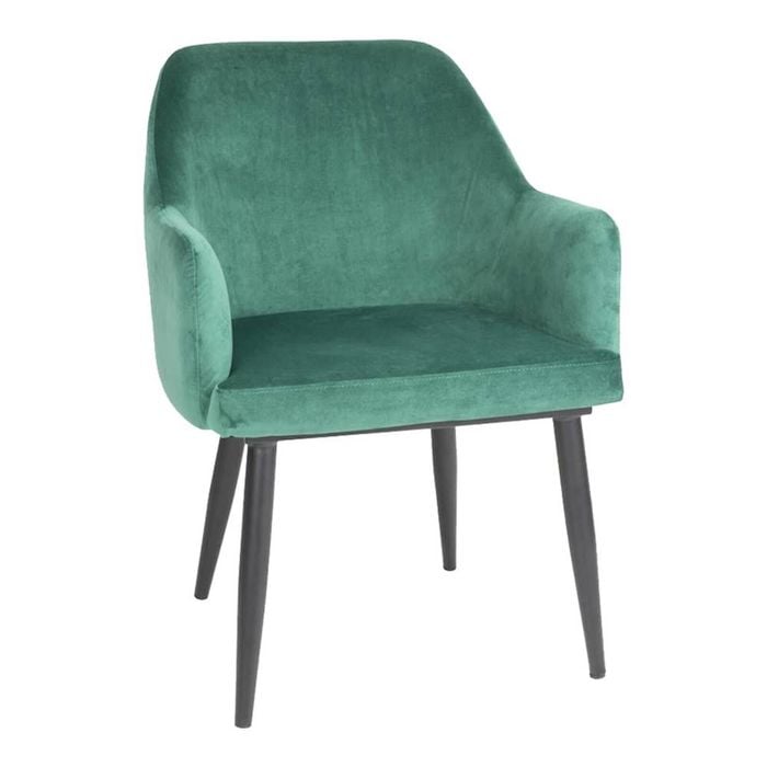 Bolero Lia Velvet Chairs Dark Green 2 Pack Indoor Dining Seating Furniture