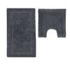 Absolute Cotton 2200GSM 2 Pce Axel 100% Cotton Bath Mat Set Charcoal
