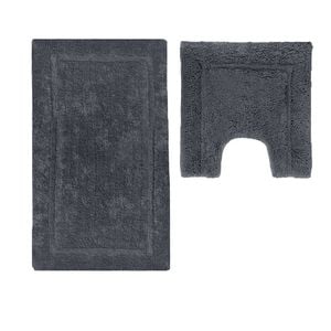 Absolute Cotton 2200GSM 2 Pce Axel 100% Cotton Bath Mat Set Charcoal