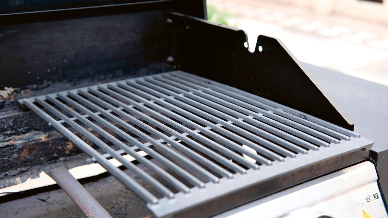 Close up of a clean barbeque grill.
