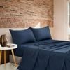 CleverPolly Vintage Washed Microfibre Sheet Set - Navy - Super King