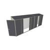 Build-a-Shed 0.8 x 5.2 x 2m Hinged Door Tunnel Shed with Double and Single Sliding Side Doors - Grey