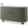 UFOU Fitin Rollin Mobile Roller Shutter Cabinet Storage with Adjustable Shelves & Wheels