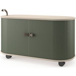 UFOU Fitin Rollin Mobile Roller Shutter Cabinet Storage with Adjustable Shelves & Wheels