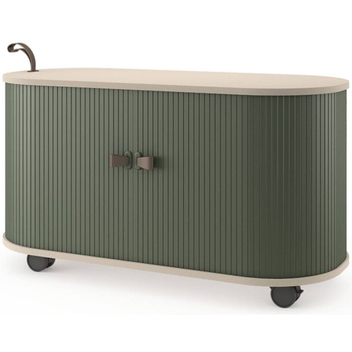 UFOU Fitin Rollin Mobile Roller Shutter Cabinet Storage with Adjustable Shelves & Wheels