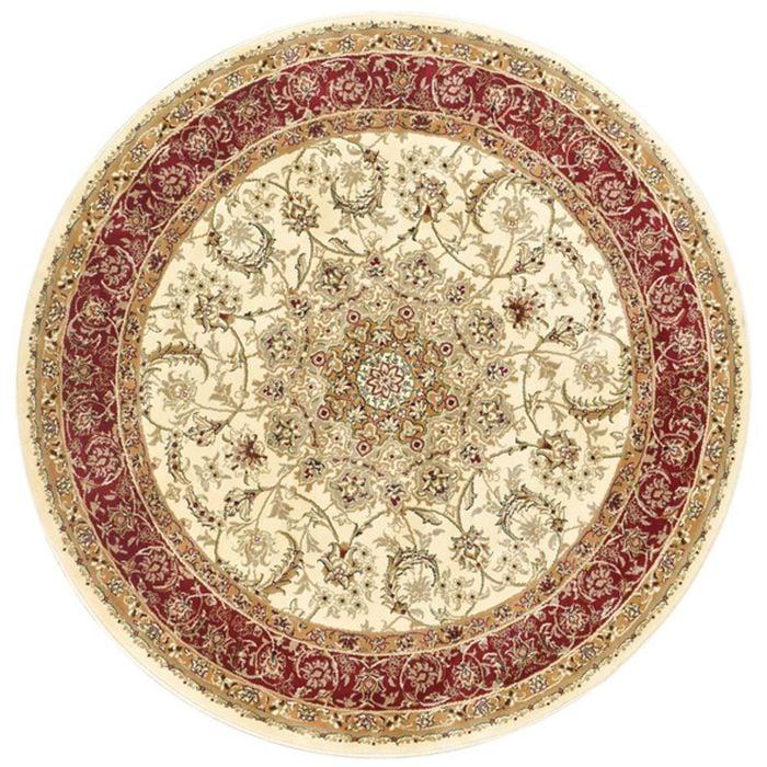 Adelaide 15 160x160 Cream Red Round Rug