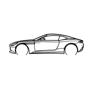 Ignite Laser Aston Martin 18 DBII Silhouette Metal Wall Art Coated Black 15.7inch/40cm