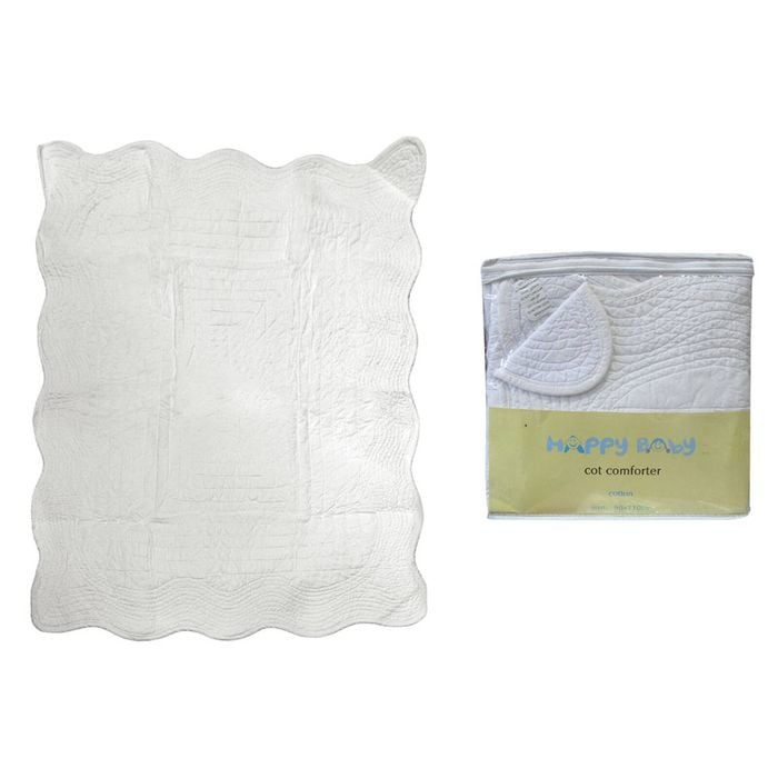 Off White Cotton Cot Comforter 90 x 110 cm