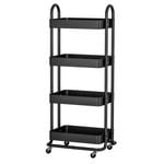 Artiss 4 Tiers Storage Trolley Storage Cart Black