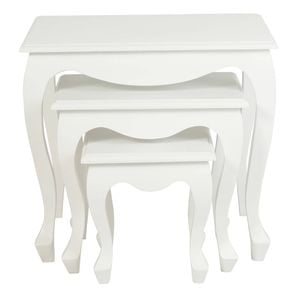 Centrum Furniture Queen Anne Nesting Table - Set of 3 - White