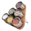 Magnetic Triangular Bamboo Spice Rack & Jars