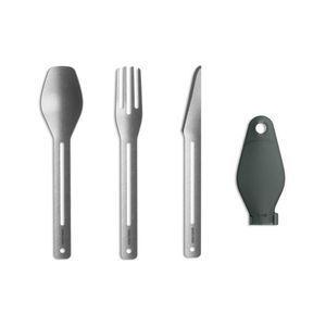 Decathlon - 3-Piece Stainless-Steel Cutlery Set, Spoon-Fork-Knife, Storage Box - One Size