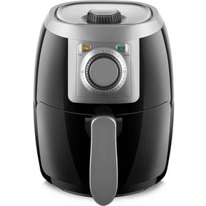 Compact 2L Air Fryer, 1000W Power, 60-Min Timer, No Oil, Dishwasher-Safe, Black