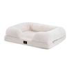 Petzly Memory Foam Dog Bed Pet Sofa Calming Bed Washable Removable White