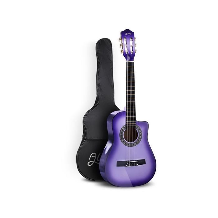 Alpha 34" Guitar Classical Acoustic Cutaway Kids 1/2 Size Purple