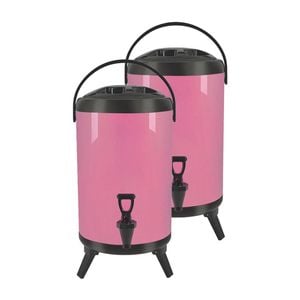 SOGA 2X Stainless Steel Insulated Beverage Dispenser with Tap 14L Pink