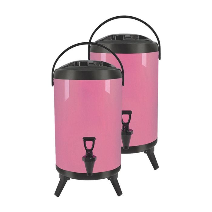 SOGA 2X Stainless Steel Insulated Beverage Dispenser with Tap 14L Pink