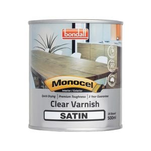 Bondall 500ml Satin Monocel Clear Timber Varnish