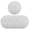 Catzon 6 Pcs Round Ginkgo Pvc Placemats Hollowed-out Party Silver