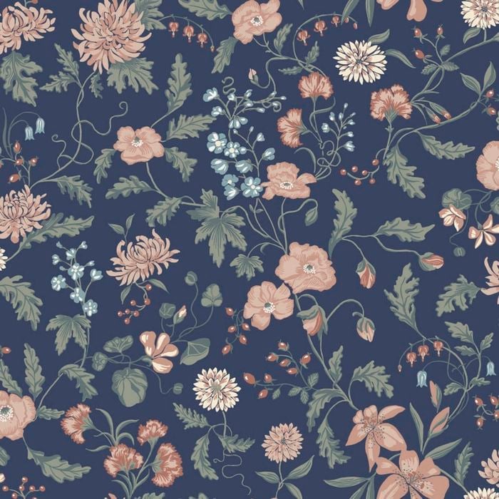 Wallpaper Trader Till Karin Wallpaper Roll 10.05m X 53cm, Navy Blue