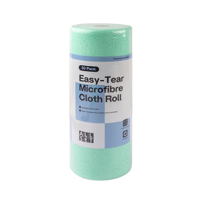 All Set Easy-Tear Microfibre Cloth Roll - 50 Pack
