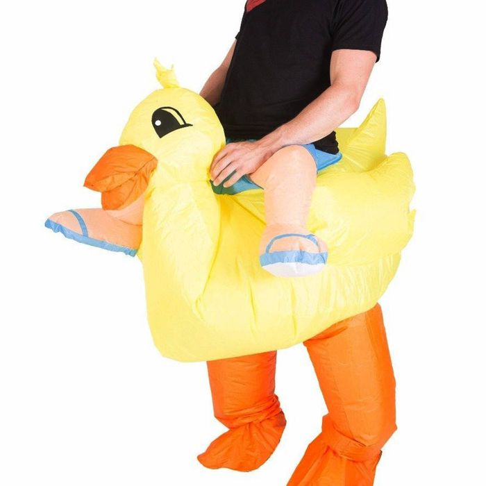 Inflatable Piggyback Ride On Rubber Ducky Adults Costume - One Size
