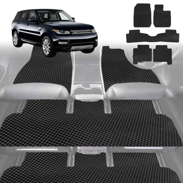 6D Diamond Car Floor Mats for Land Rover Range Rover Sport 2014-Current-Ultimate Set-Black-Outback GT