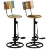 vidaXL 2x Bar Stools Reclaimed Kitchen Bar Chair Seat Furniture
