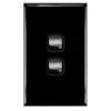 HPM Excel 2 Gang Light Switch - Black
