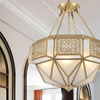 Telbix Overton Modern Pendant Hanging Lamp Light Solid Brass Brass Frost Brass