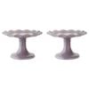 2PK Ecology Soda Lime Glass Ruffle Fluted Edged Cake Stand 20 x 12.5cm Iris