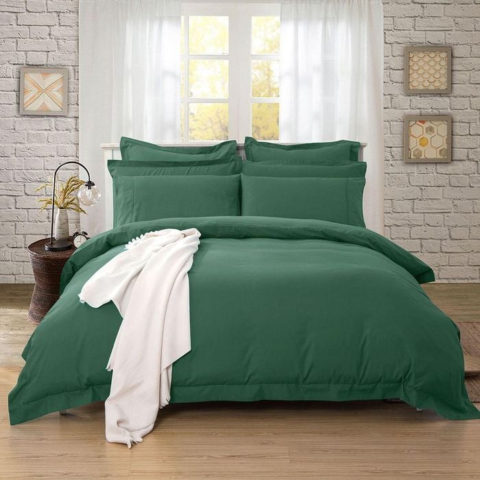 Fabric Fantastic 1000tc Tailored Queen Size Dark Green Quilt/doona/duvet Cover Set