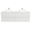 New England Joinery 1800mm Splendor Double Basin SilkSurface Top Wall Hung Vanity