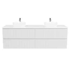 New England Joinery 1800mm Splendor Double Basin SilkSurface Top Wall Hung Vanity