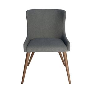 SK Designer Living | Osaka Upholstered Dining Chair | Walnut Legs - Grey Fabric