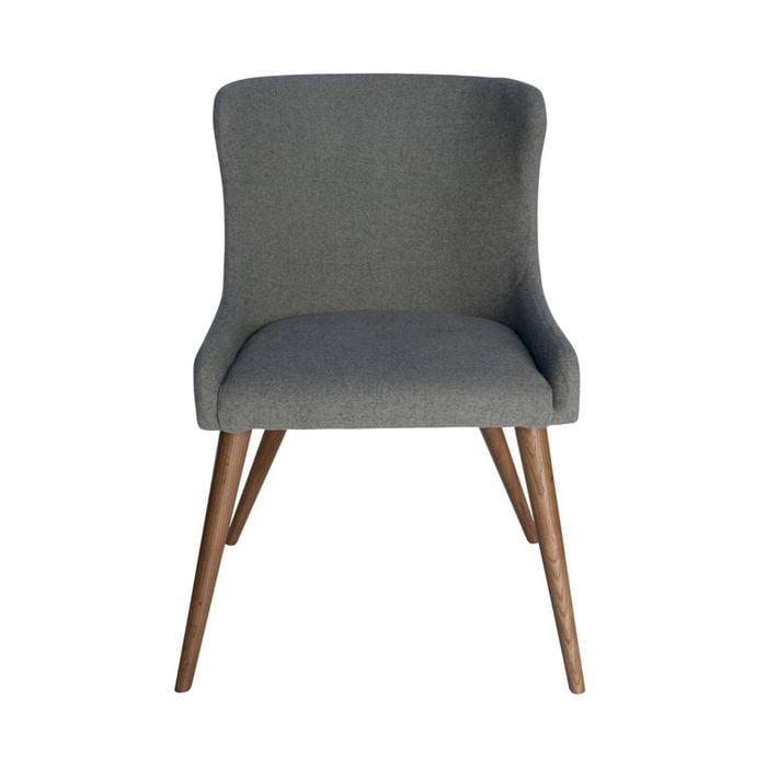 SK Designer Living | Osaka Upholstered Dining Chair | Walnut Legs - Grey Fabric