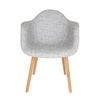 Sk designer living | replica eames daw hal inspired chair | fabric & natural - textured light grey