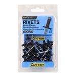 Otter Large Flange Aluminium Rivets Matte Black - 25 Pack