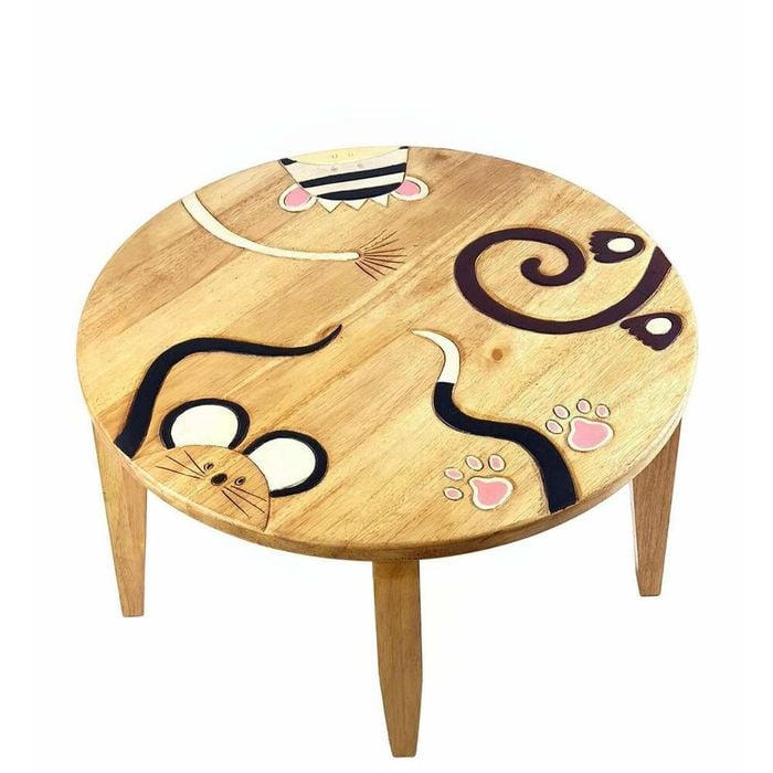 Kids Wooden Table - Animal Tails Design - Handmade Solid Timber