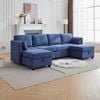 Homfurn 4 Seater Modular Sofa with Storage, Blue