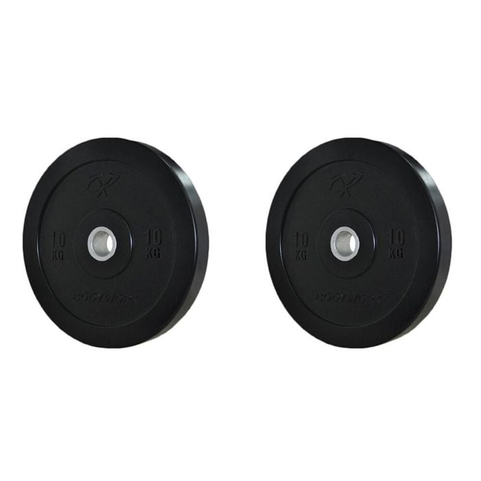 2pk Bumper Plate Weight Lift Home Gym Workout Exercise 10kg Black