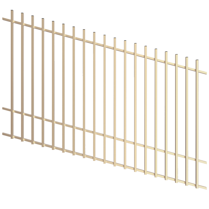 ProtectorAl 1201 - 2400 x 1500mm Primrose Raked Up to 15º Batten Pool Fence Panel