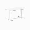 Desky Fixed Height White Scalloped Melamine Desk 120x75cm White Leg
