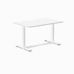 Desky Fixed Height White Scalloped Melamine Desk 120x75cm White Leg