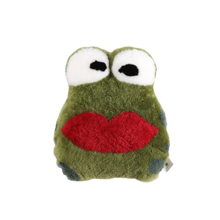 Huxford Grove Sheepskin Pet Frog Cushion Home Decorative Pillow 35x40cm Green